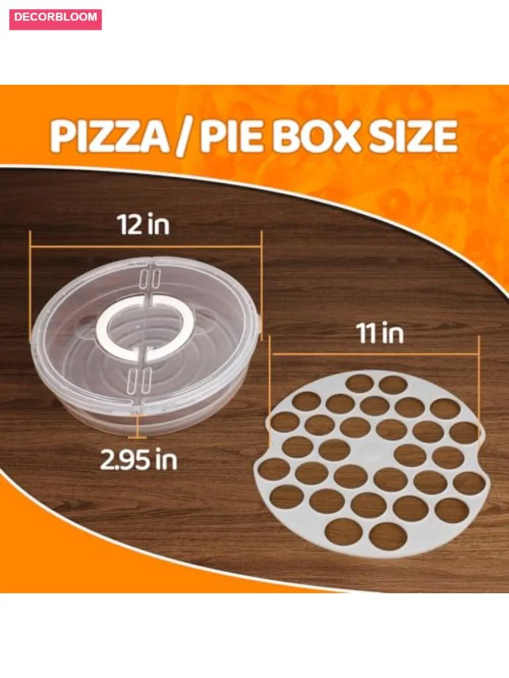 Reusable Pizza Pie Storage Container Set with Lid Handle and Egg Tray